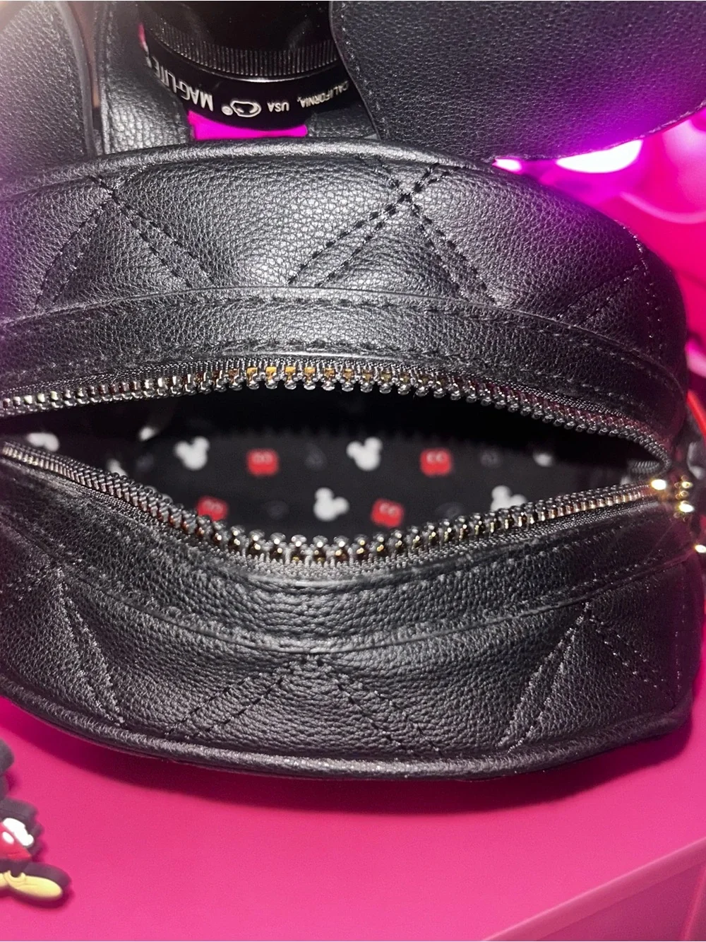 Mickey Mouse Quilted Mini Backpack with Bag Charm Disney X New